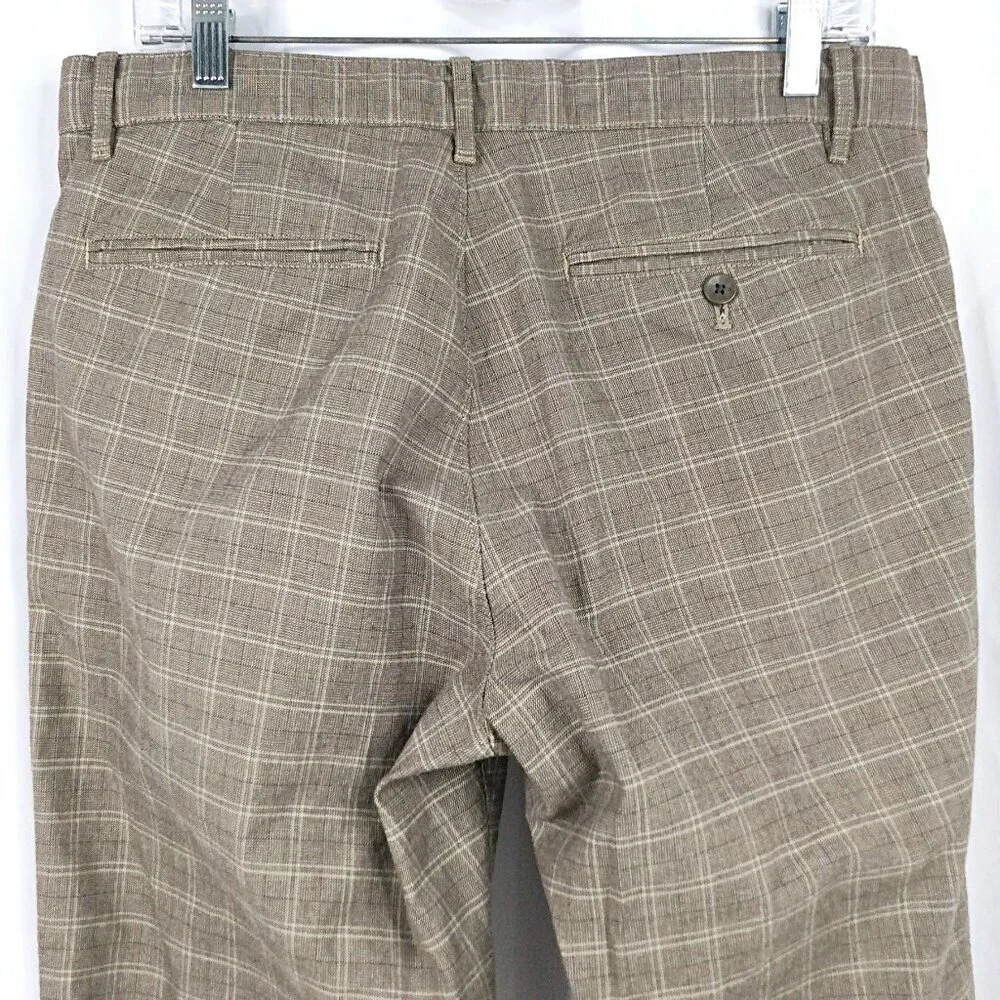 Banana Republic Straight Fit Chino Pants Mens 32x34 (tag) 34x30 (fit)‎ Plaid